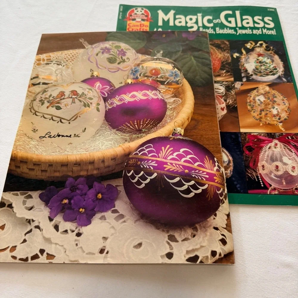Design‎ Originals Kugeln II & Magic on Glass Ornament Craft Book Lot of 2